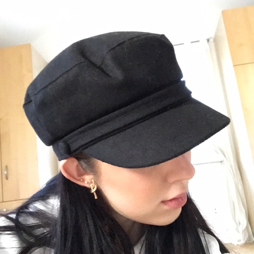 Topshop black baker boy hat